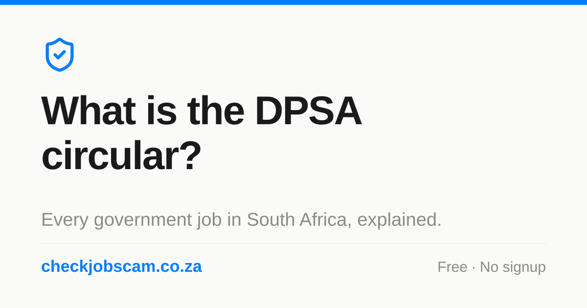 DPSA Circular 33 of 2026 PDF: All 265 Posts by Department