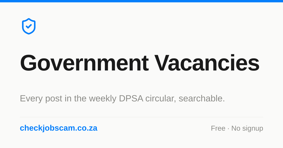Government Jobs in Cape Town 2026: 34 Open Vacancies