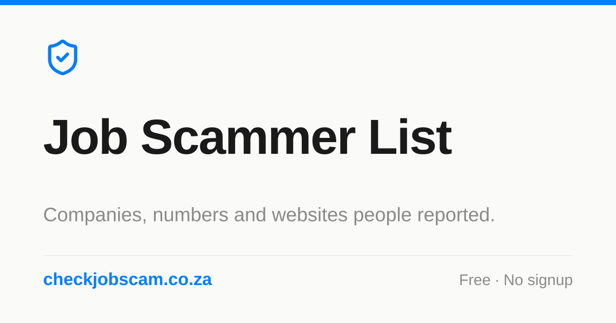 Reasonable Check Fake IA Company Job Offers in South Africa: How to Spot the Scam ...